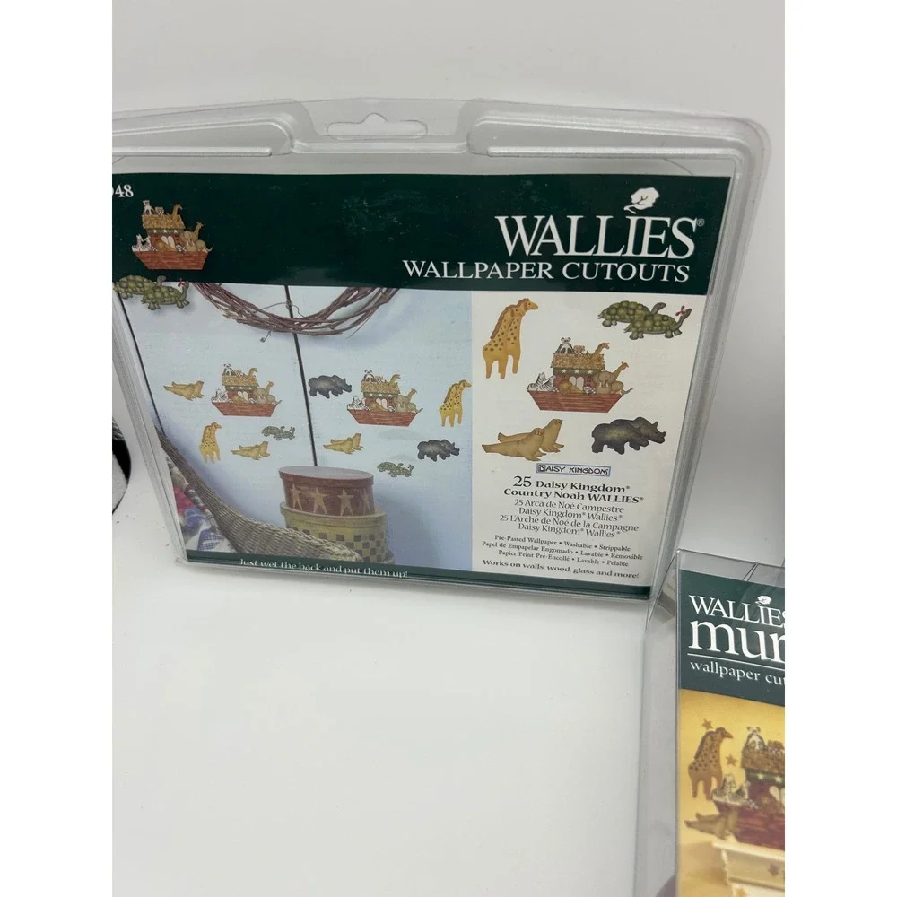 Wallies Daisy Kingdom Country Noah Ark Wallpaper Cutouts & Murals 3 Pack Set NEW